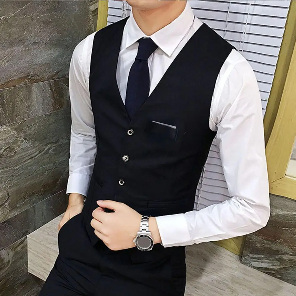 

Trendy Waistcoat Business Wear-resistant Slim Spring Vest Men Waistcoat Vest
