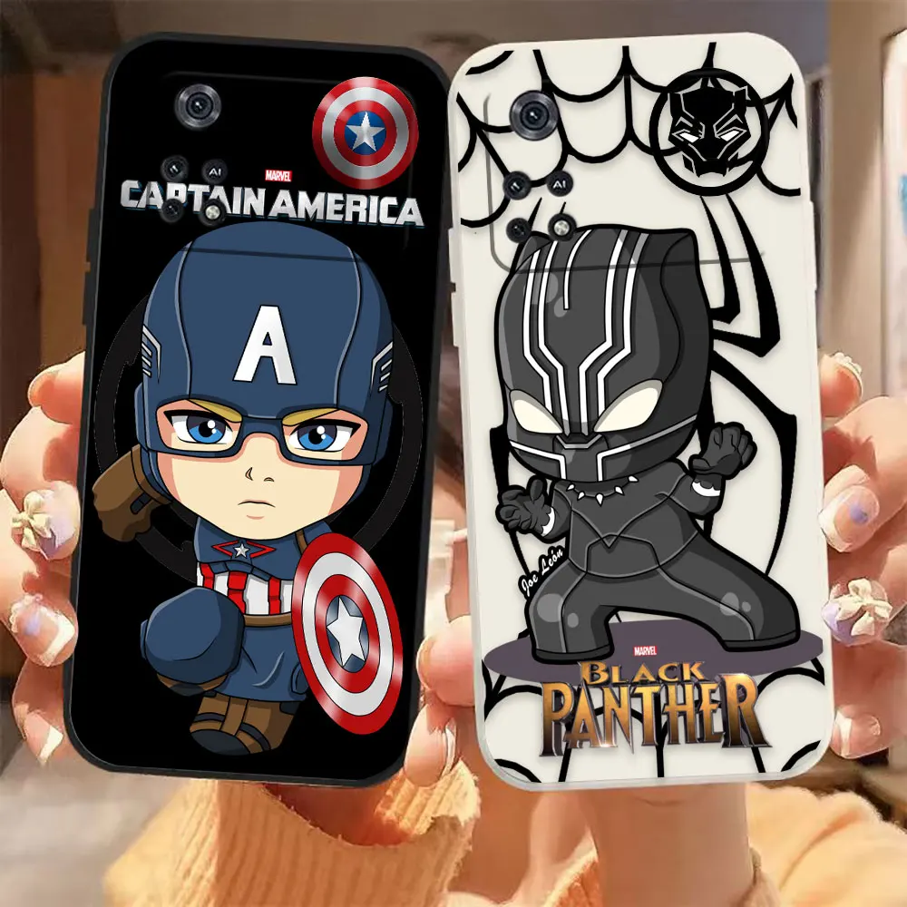 

Marvel's Captain America Black Panther Case For Xiaomi PCOO F3 M3 X2 X3 M4 8 CC9 CC9E MIX 2 2S 3 Black Shark 3 GT Pro 4G 5G Case