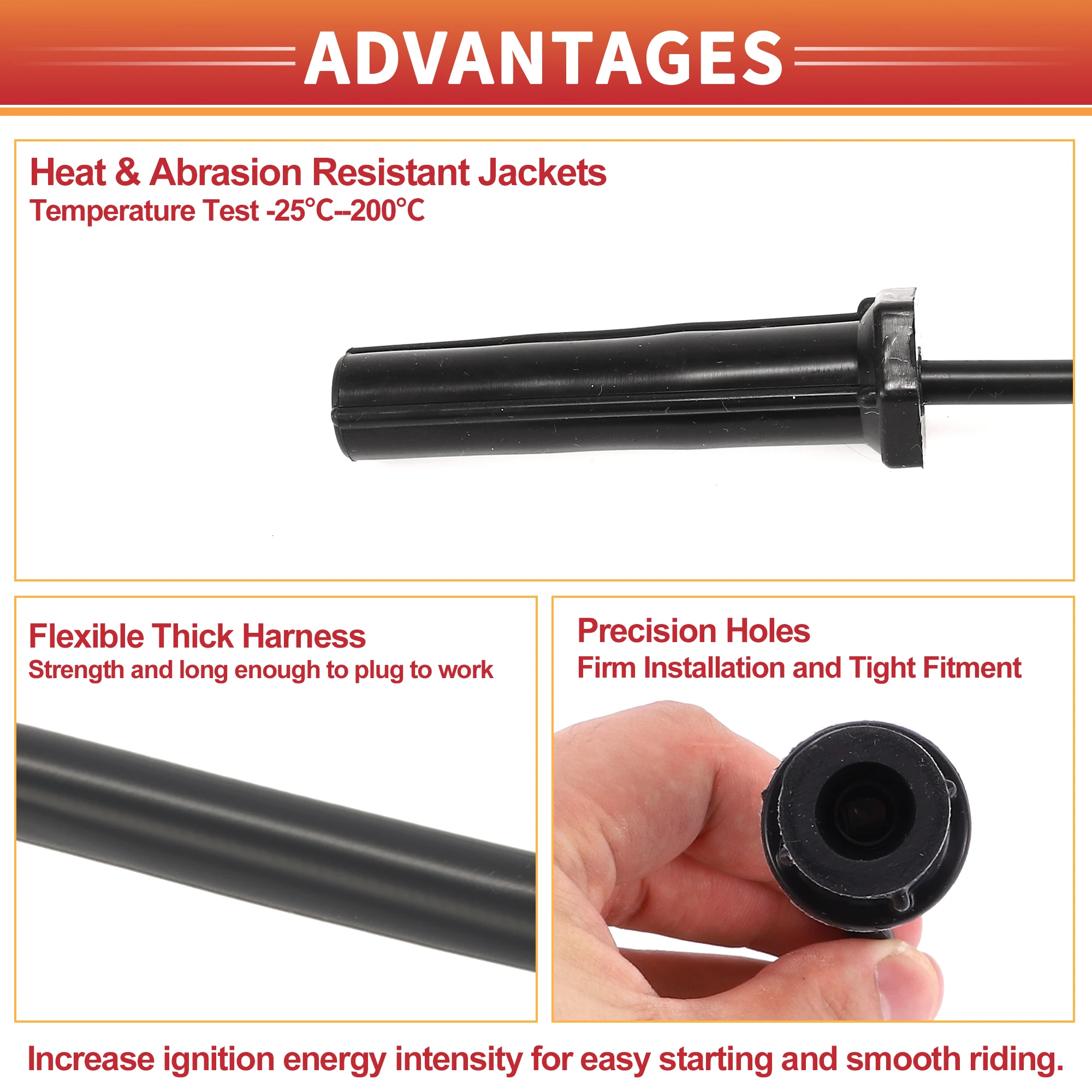 UXCELL 6 шт. Провод свечи зажигания Кабель катушки No. 89017743 для Chevrolet Impala 06-09