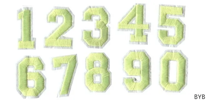 Новое поступление 10 шт. вышитая нашивка с цифрами железная мотивом аппликация