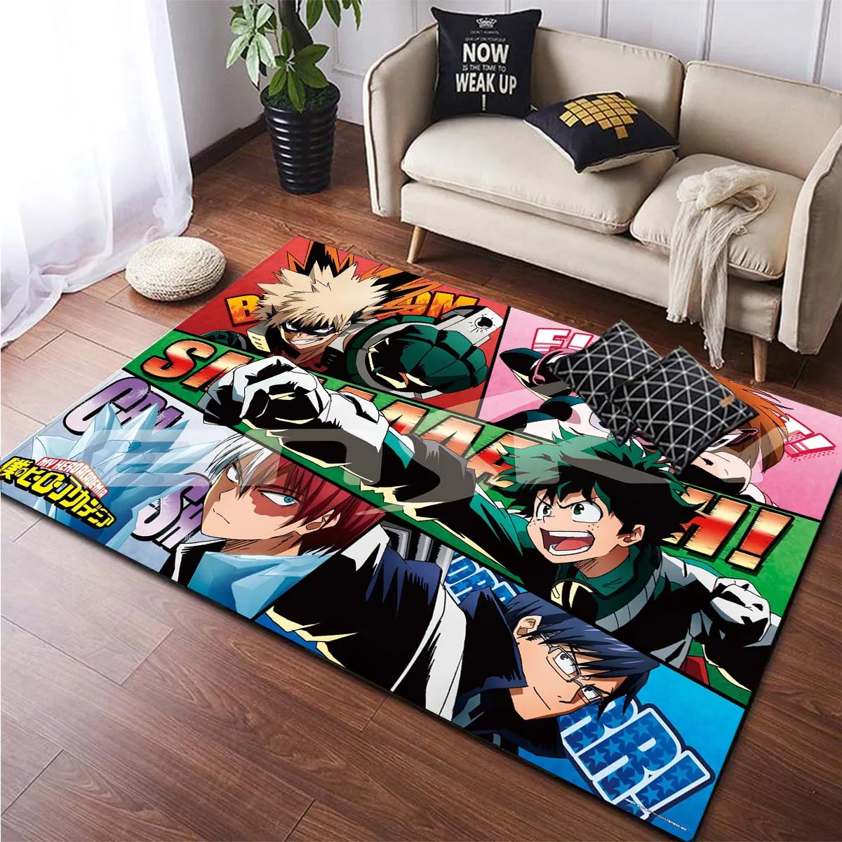 Japanese Anime Cartoon My Hero Academia Large Area Rug for Living Room Bedroom Dorm Floor Mats Doormats