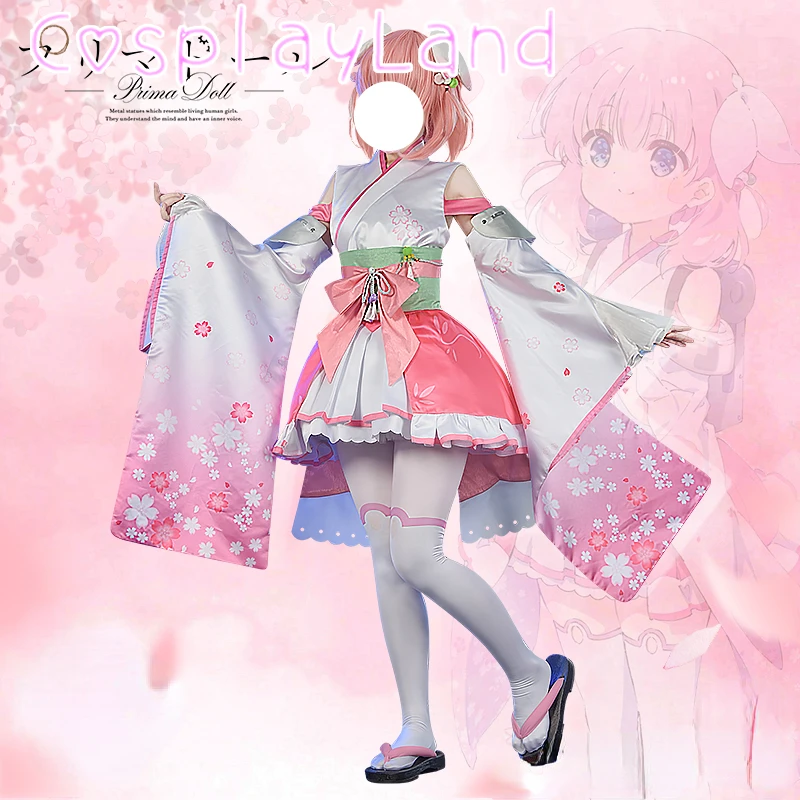 

Prima Doll Haizakura Cosplay Costume Cute Girl Kimono Party Dress Top Skirt Halloween Full Set Suit Haizakura Costume Dress