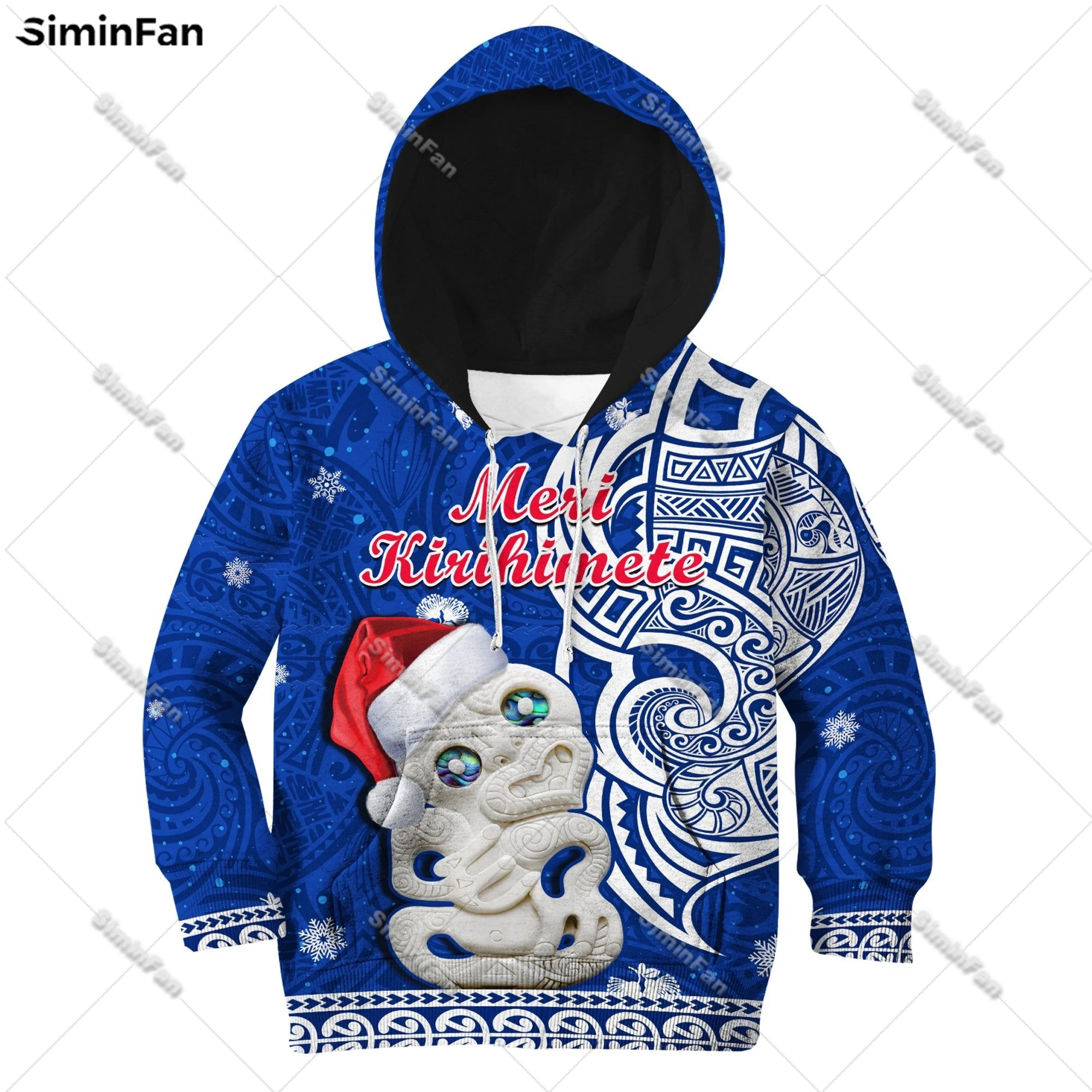 

New Zealand Christmas Maori Meri Kirihimete 3D All Over Printed Kids Hoodies Coat Parent-Children Jacket Boy Girl Pullover Top