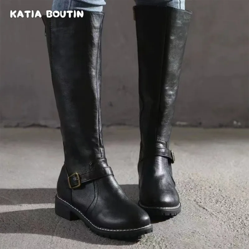 Однотонные женские ботинки размер 35 - 43 цвет черный/коричневый