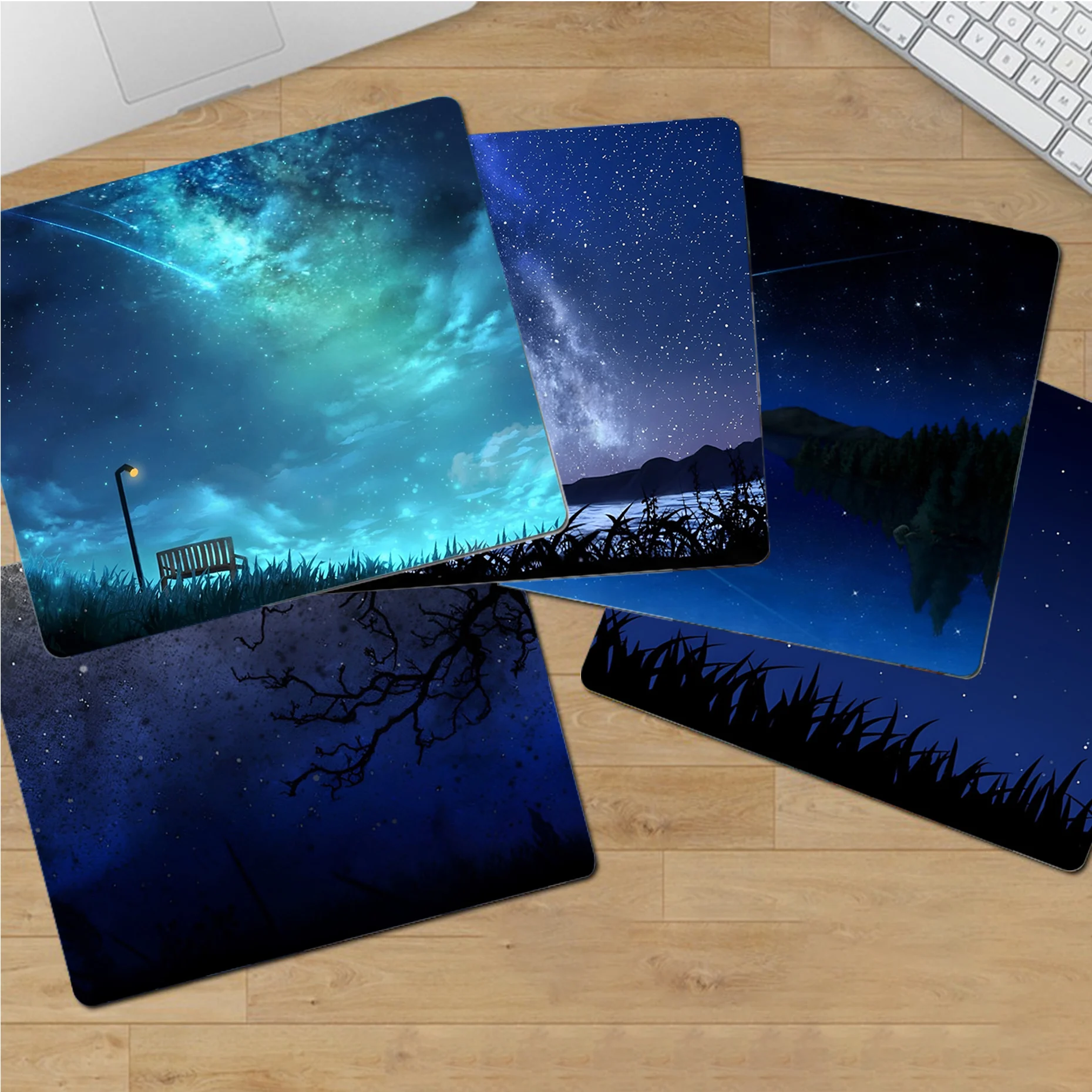 

Starry Sky Mousepad Non-slip Lockedge Cartoon Anime Gaming Mouse Pad Keyboard Mouse Mats Smooth Company for PC Gamer Mousemat