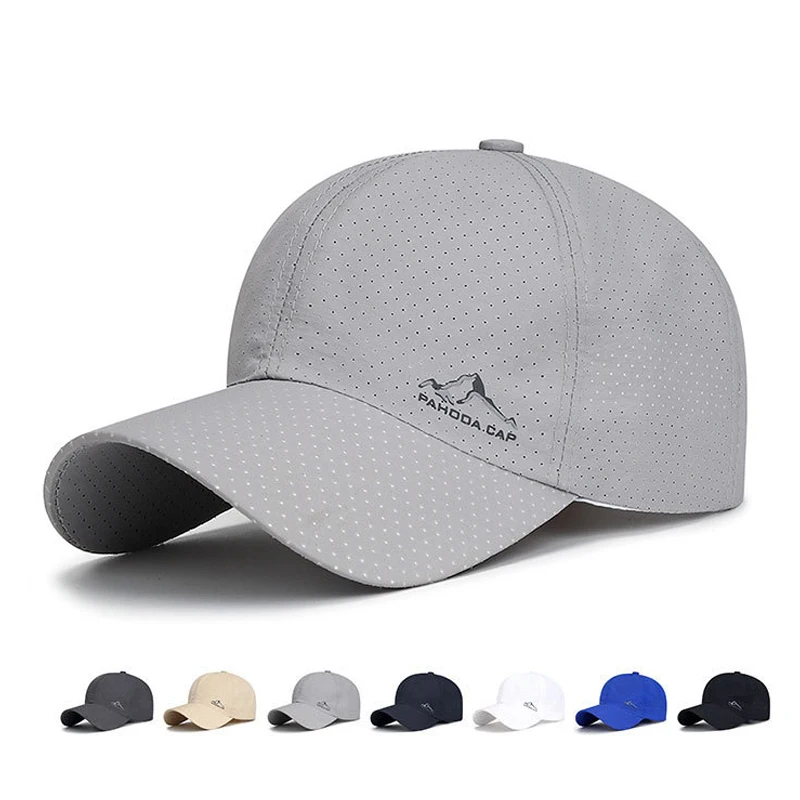 

Летняя кепка, бейсболка, быстросохнущая Спортивная однотонная уличная дышащая сетчатая шляпа от солнца, унисекс, мужская и женская Снэпбэк Кепка, головной убор