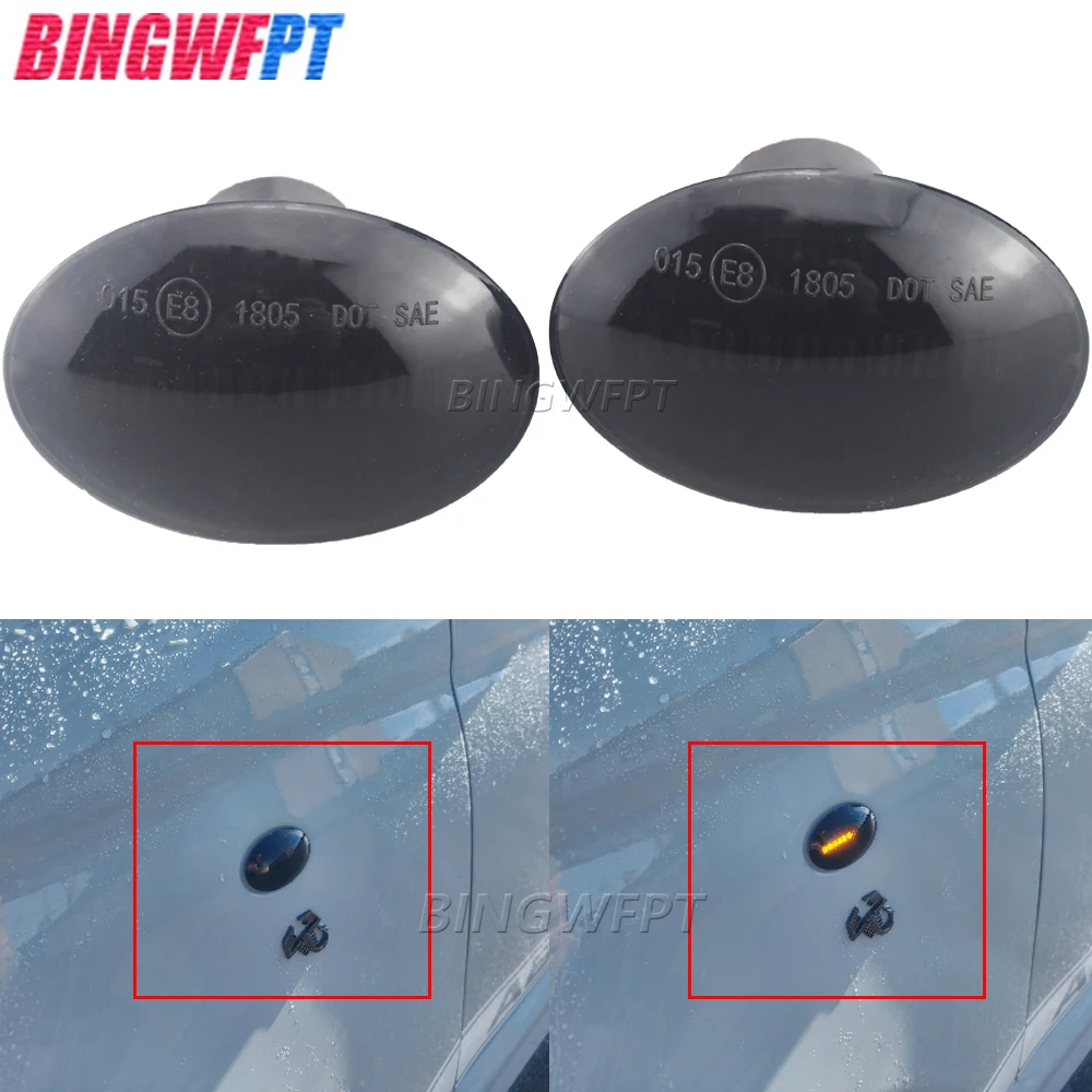 

Car Side Marker Lights Turn Signal Fender Lights For FIAT 500 500C 500L LED Dynamic T10 Lamps For Abarth 500 595 695 arrow light