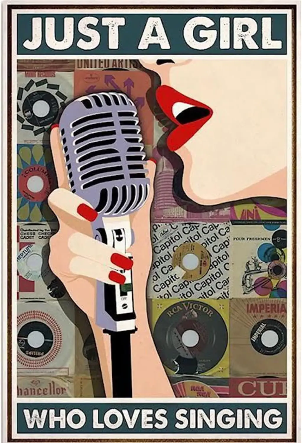 

Металлический жестяной ретро-плакат «только девушка, которая любит пение», винтажный металлический плакат, Настенный декор, подарок для ванной, ресторана