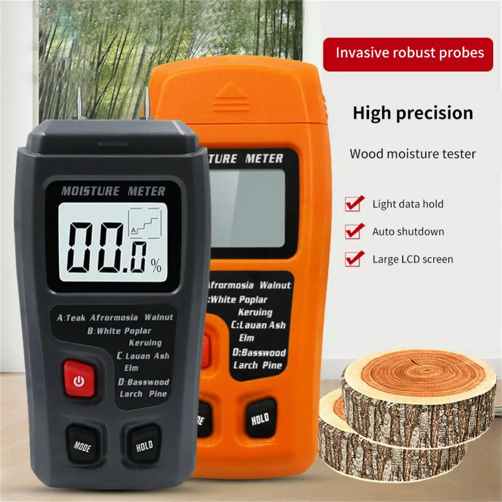 

Digital Wood Moisture Meter Professional 0~99.9% Timber Hygrometer Portable Tool LCD Display Timber Damp Detector