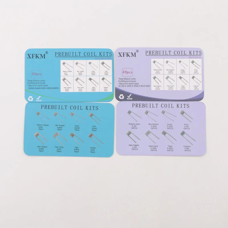 80 шт. 8 в 1 A1/316L готовая катушка Alien Clapton сплавленная нагревательная проволока для аксессуаров комплекты готовых катушек