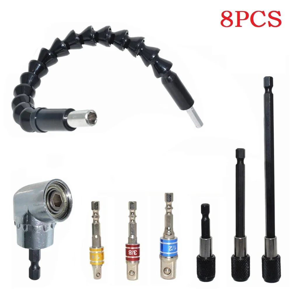 

8Pcs 105° Angle Drill Adapter Flexible Shaft Extension 1/4 Hex Shank Socket Colorful Impact Socket For Nut Screwdrivers Part
