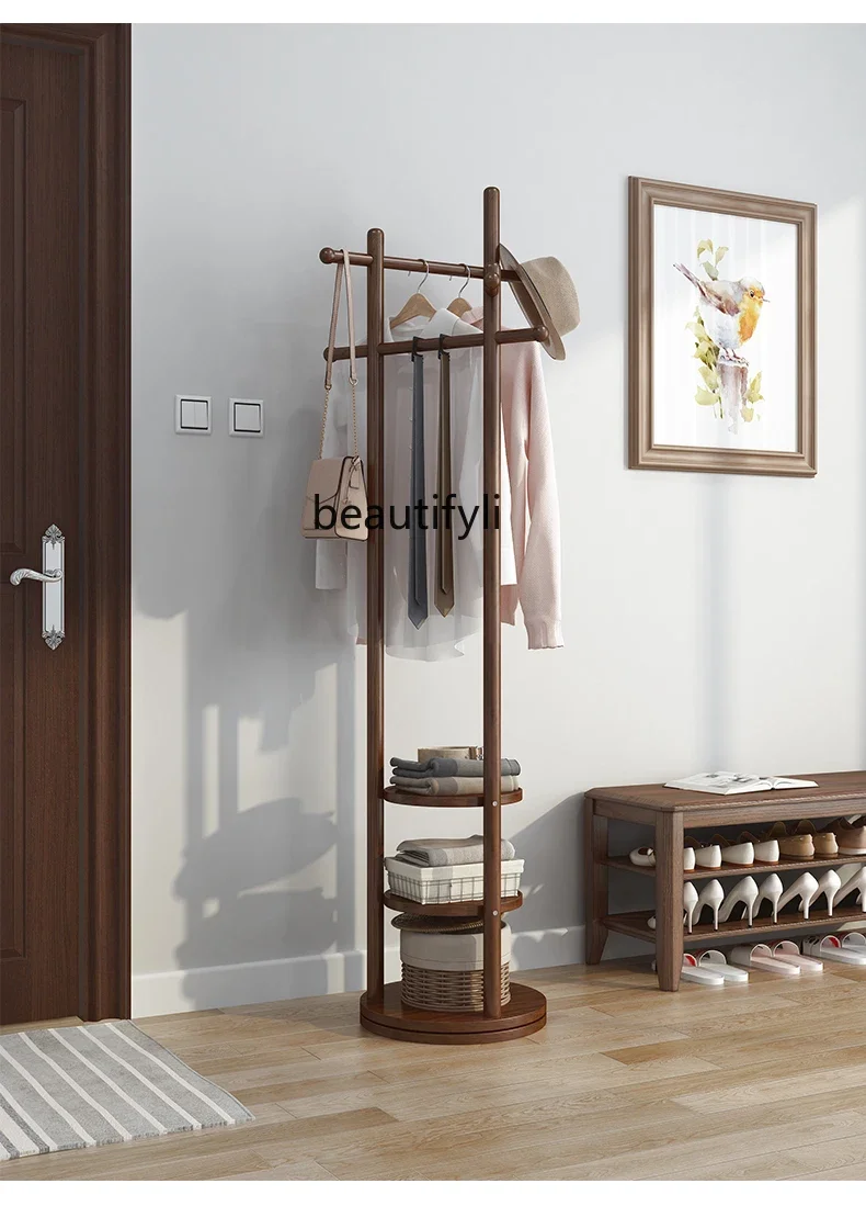 Вращающаяся вешалка из массива дерева напольная для спальни дверная простая
