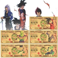 cartoon anime dragon ball gold foil commemorative banknotes monkey king vegeta collection classic card toys gifts for children