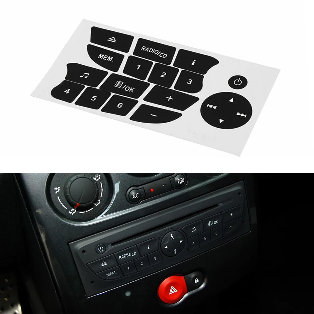 

1 шт. Автомобильная наклейка для ремонта кнопки радио переводная картинка для Renault Megane 2009-2011 звуковая Кнопка Ремонт наклейки аксессуары для интерьера