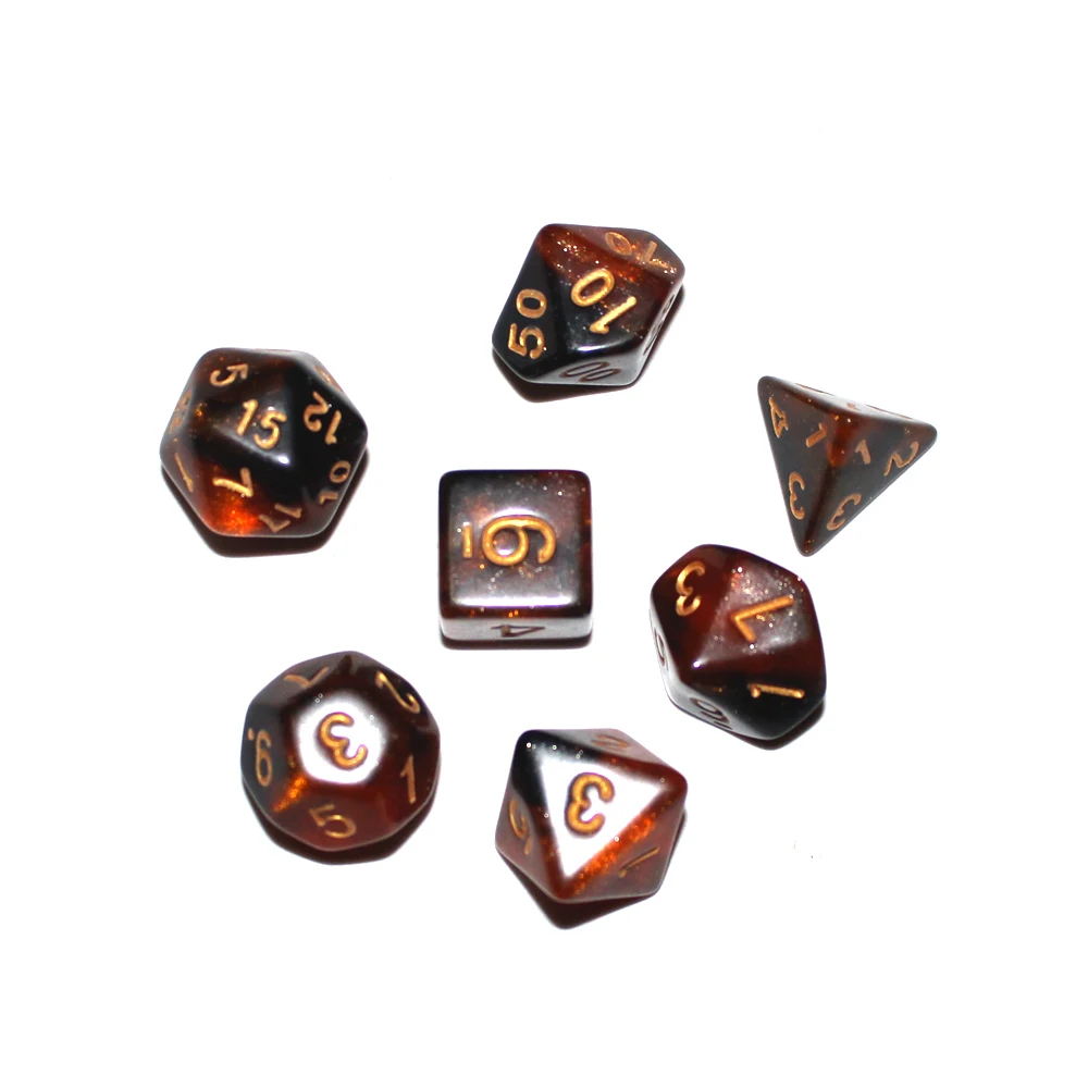 7Pcs/Set Game Dice Multi-Sided Clear Set For RPG DND Accessories Polyhedral Board Card Tarot Supplies |