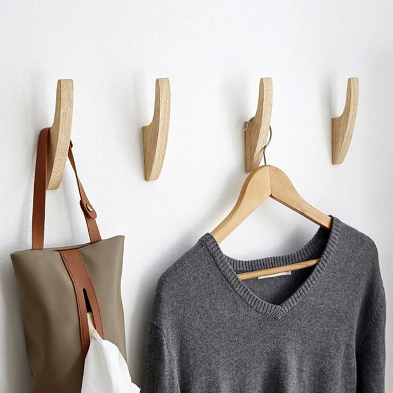 

Modern Japanese Coat Hook Towel Scarf Earphone Hook Home Decoration Accessories Storage Organizer Key Hanger Wooden Holder