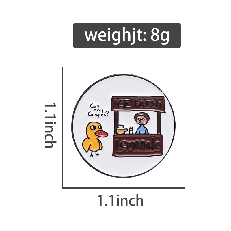 Забавная история эмалированные булавки в виде винограда булавка утки брошь на