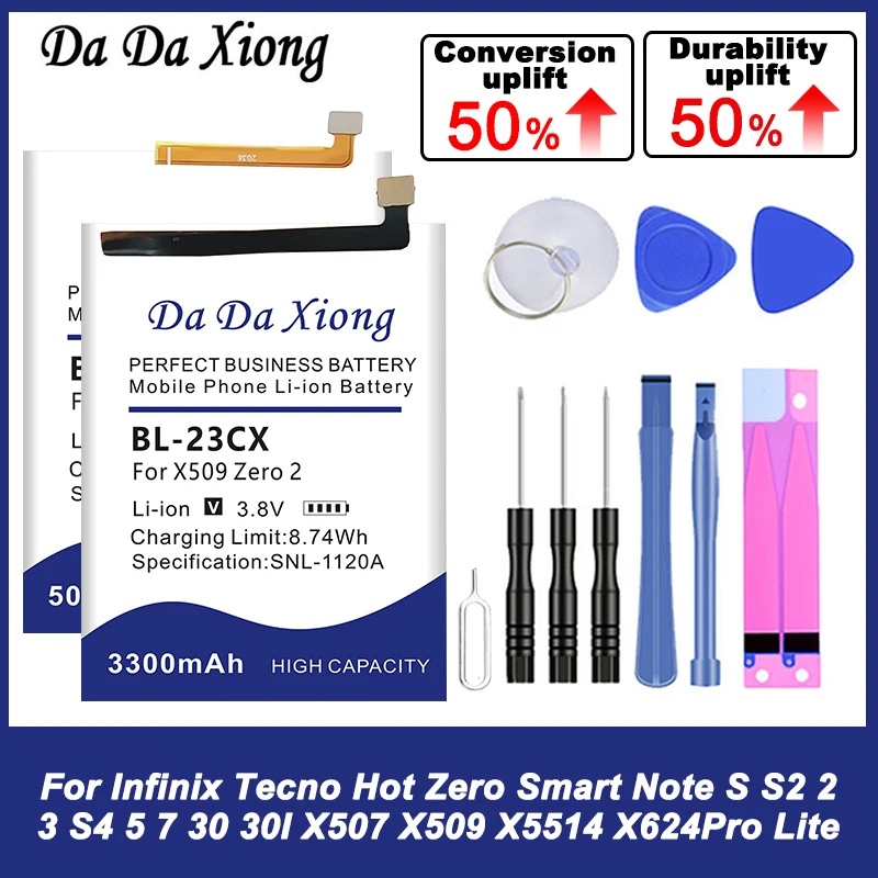 BL-23CX BL-30ix BL-30SX Новый аккумулятор для Infinix Tecno Hot Zero Smart Note S S2 2 3 S4 5 7 30 30I X507 X509 X5514 X624 Pro
