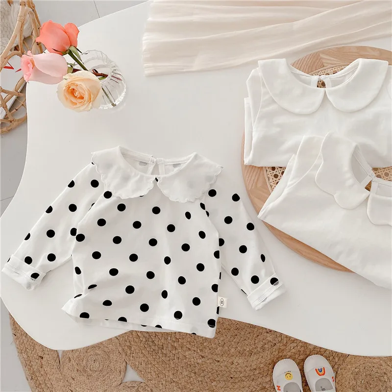 Newborn New baby Spring Dot T Shirts Cotton Underwear Costume Fall T-shirt Toddler Kids Little Tops Tee Shirts Clothes