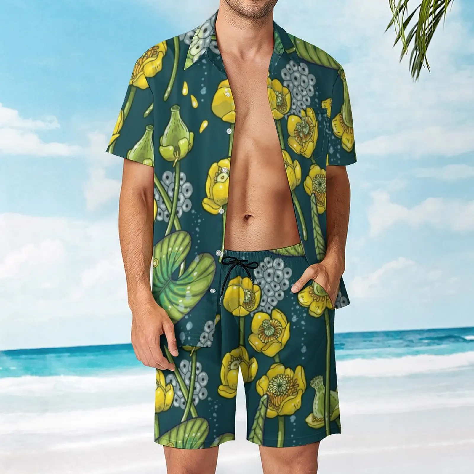 

River of Mystery Beach Men's Beach Suit Vintage 2 Pieces Suit High Grade