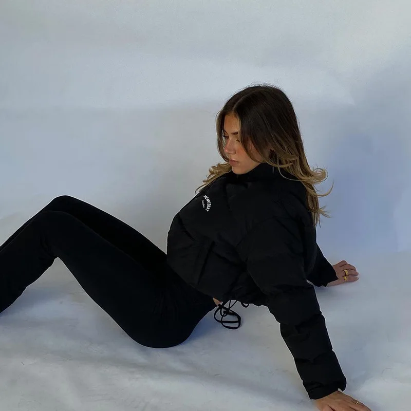 Women's New 2021 Autumn and Winter Fashion Stand-up Collar Zipper Pocket Casual Long-sleeved Jacket Warm Cotton Coat Women