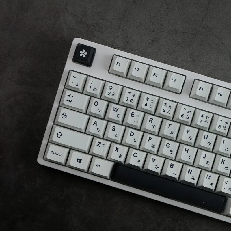 Minimalist White Black Style PBT keycaps For Mechanical keyboard Mx Switch Cherry Profile keycap Japanese keycap Custom GK61 images - 6