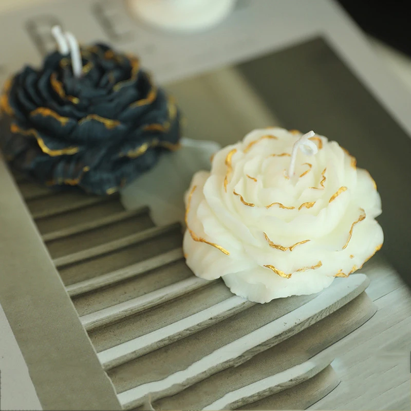 

Romantic candles handmade peony flowers scented candles wedding centerpieces for tables luxury decoration candle white candles