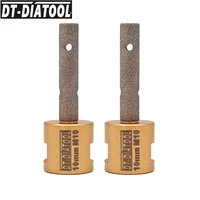 dt diatool 2pcsset 10mm vacuum brazed diamond grinding rod with m10 connection on grinder for granite ceramic milling cutters