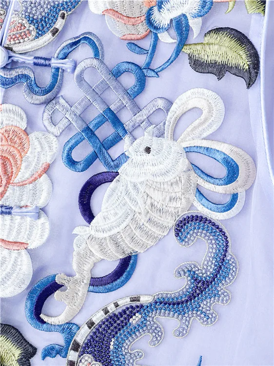 Женский жилет с вышивкой в виде бабочки элегантная шелковая блузка китайском