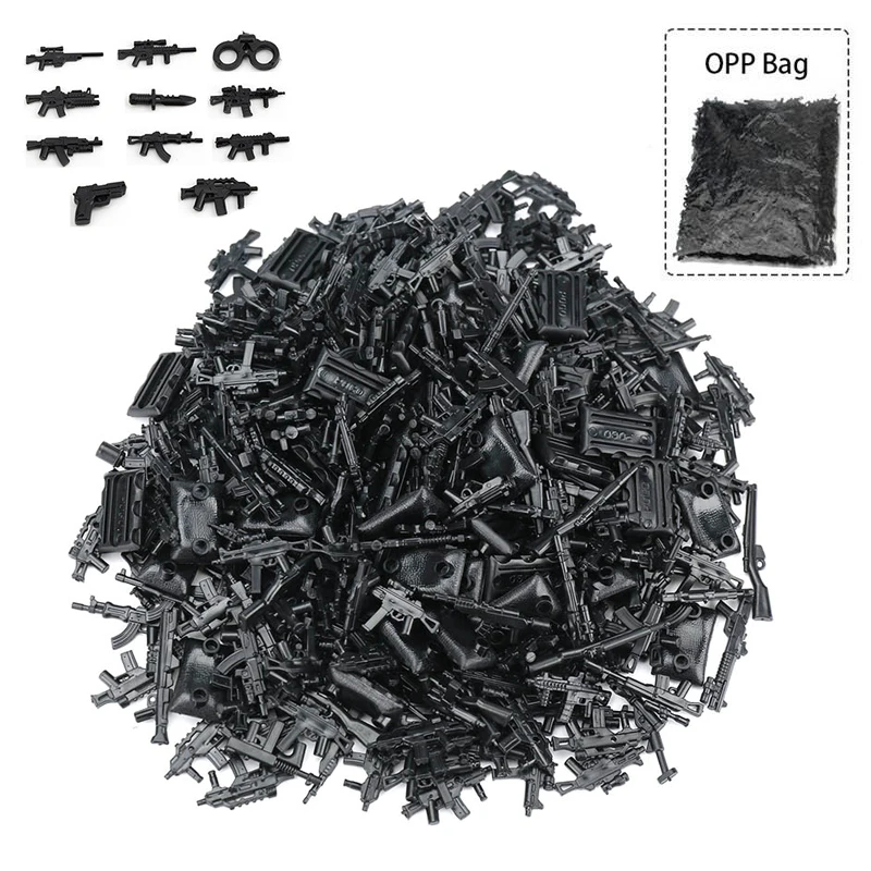 

50pcs Military WW2 Soldiers Weapons Guns Series Blocks Pack Parts City SWAT Heavy Machine Accessories Building Bricks DIY Toys