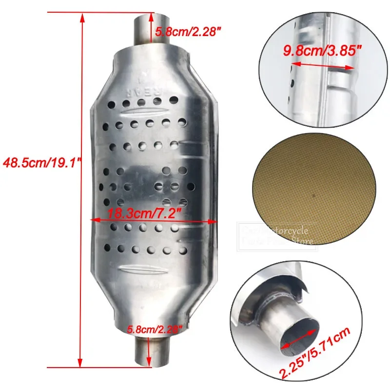 

Высокопоточный керамический каталитический конвертер 400Cell, высокопроизводительный спортивный входной/Выходной из нержавеющей стали 2/2,25/2,5/3 дюйма