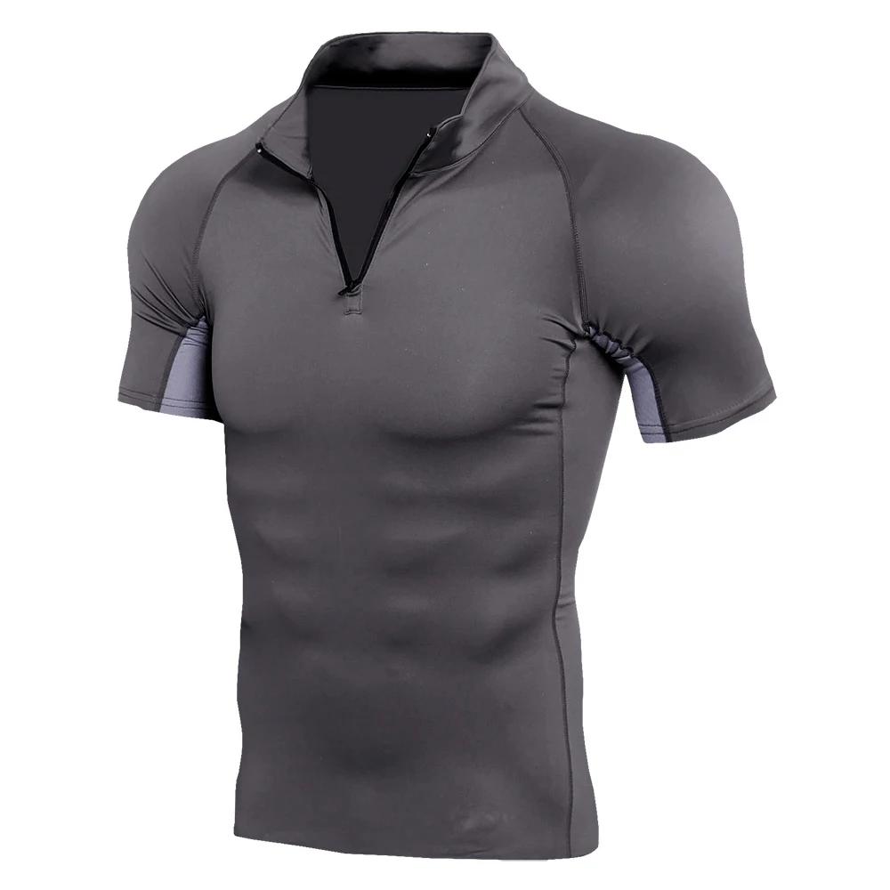 

New Men's Running Tight Short T-Shirt Compression Quick-Drying T-shirt Men's Gym Fitness Bodybuilding Running T-shirt Clothes