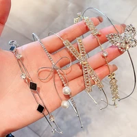 2022 fashion new women elegant pearls hairbands girls luxury crystal bow head hoop hair accessories spring summer headdres gift