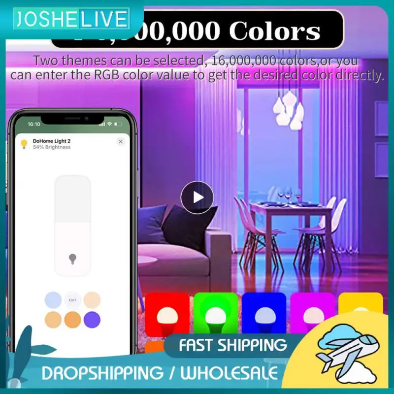 

1~5PCS Apple Homekit WIFI LED Smart lamp 9W RGB Voice Control Smart Home Bulb Work With Dohome Apple IOS / Bluetooth 4.0