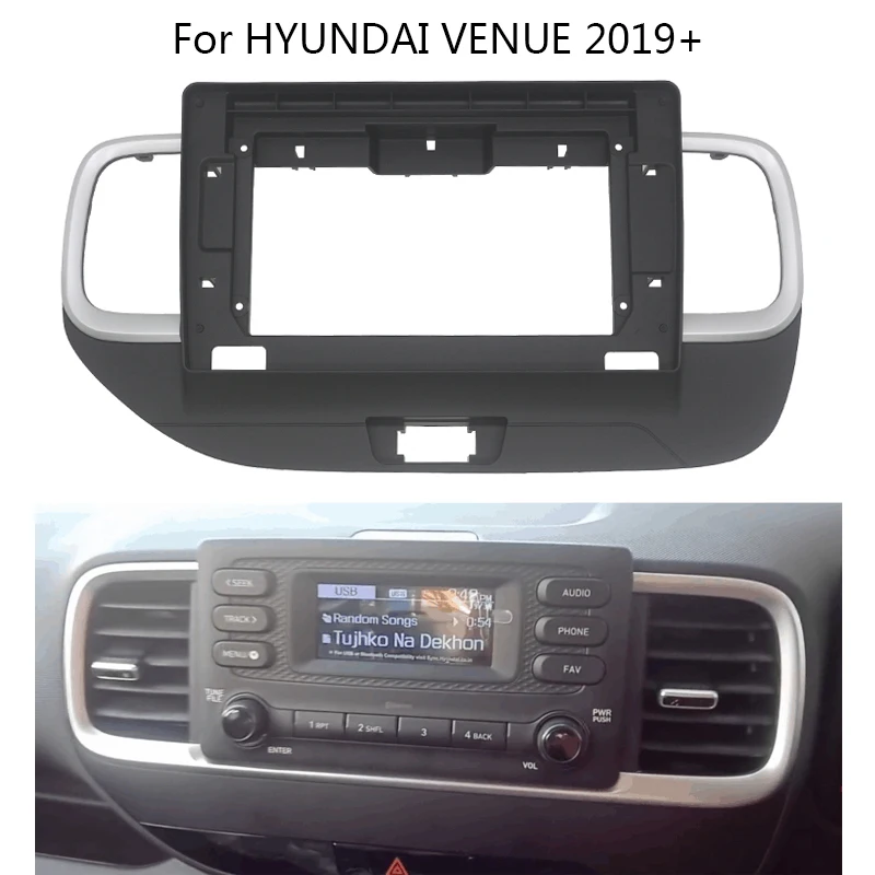 

Android Car Radio Frame Kit For HYUNDAI VENUE 2019+ Auto Stereo Center Console Holder Fascia Trim Bezel Faceplate
