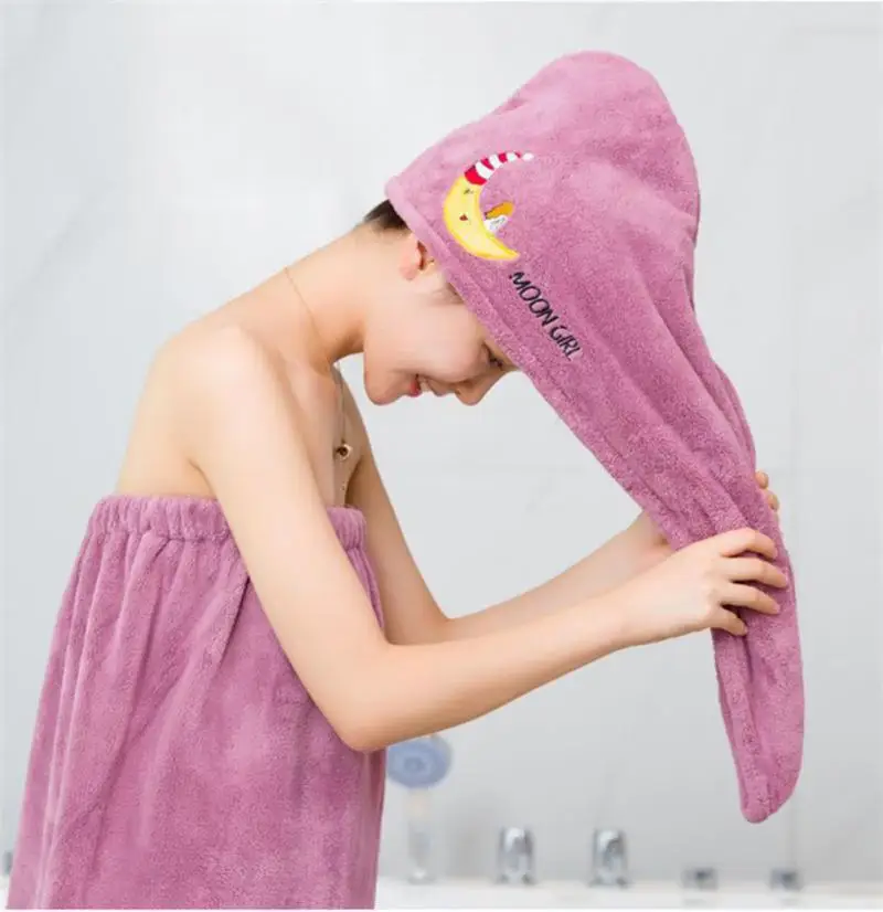 

Women Girl Towels Bathroom Microfiber Towel Rapid Drying Hair Towel Magic Shower Cap Lady Turban Head Wrap Suitable for Spa