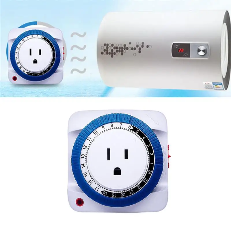 

Smart Home Socket Mechanical Program 24 Hours Timer Switch Socket Wall Outlet Protector Energy Saveing US Plug