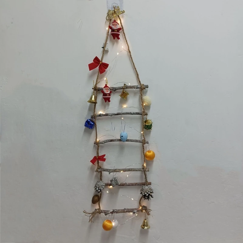 Треугольная деревянная лестница для фотографий и украшения рождественской елки