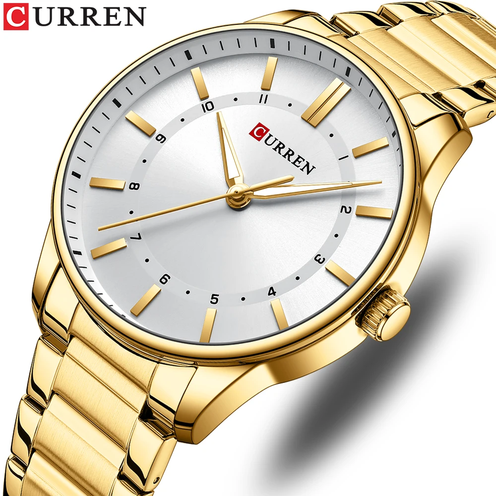 

CURREN Simple Classic Quartz Watches for Men Stainless Steel Band Wristwatches Businss Style Clock with Luminous Hands 8430