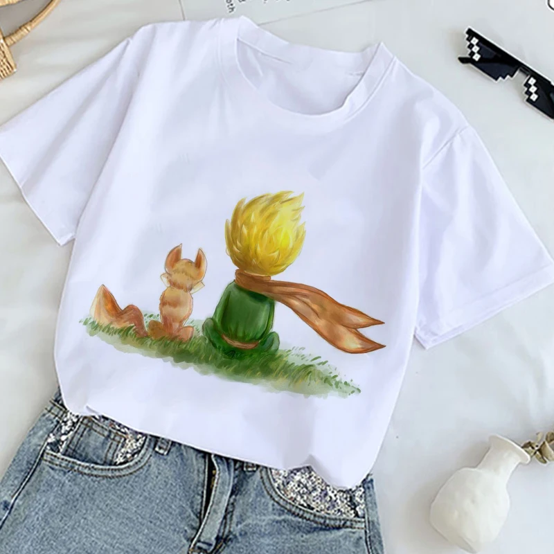 

Cartoon Pattern Little Prince Kids Costume For Girl Fashion 2022 New Ummer T-shirt Boy Clothes Korean Version Short Sleeve Tees