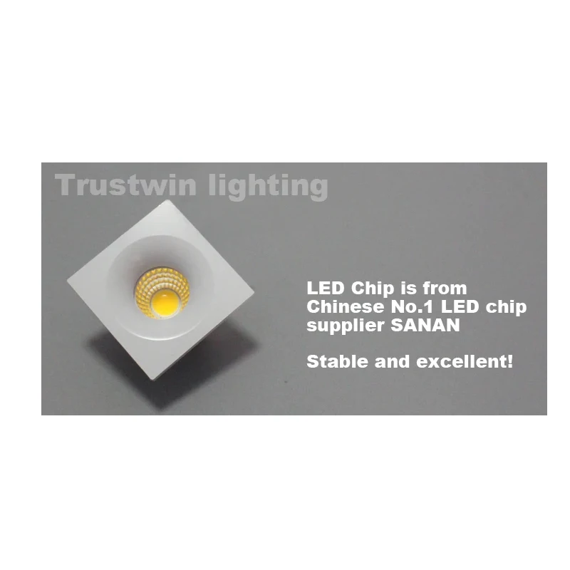 Гарантия 110 В 120 220 240 затемняющий светодиодный точечный светильник COB квадратный