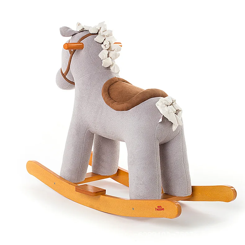 Yu ring boys and girls baby rocking horse classic grey Swedish rocking horse children's toys birthday gift