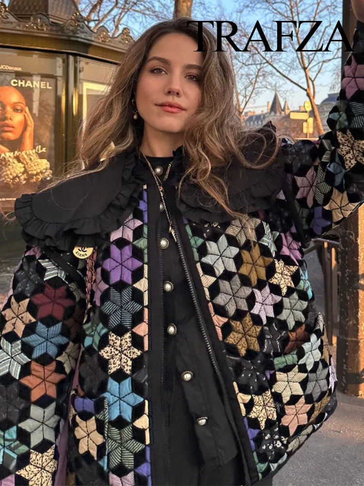 

Женская хлопковая куртка на молнии с контрастным принтом, с длинным рукавом