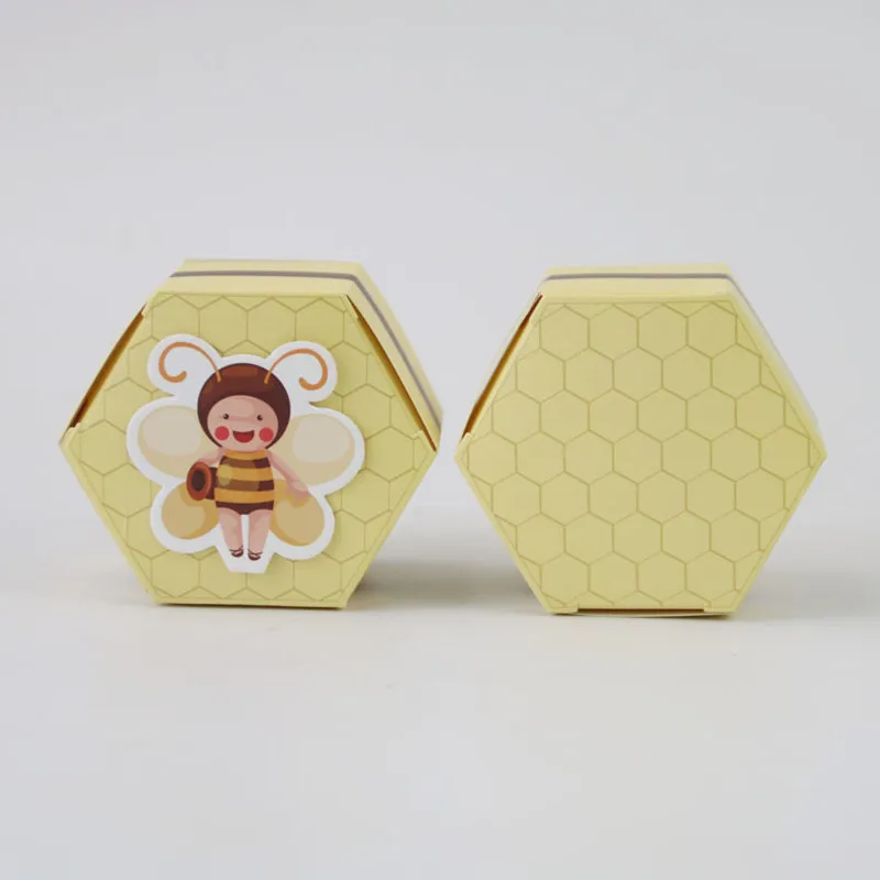 20 pezzi Baby Shower ape gialla stile europeo bomboniere Candy Dragee battesimo torta confezione regalo sacchetti per imballaggio regalo per feste di compleanno di nozze