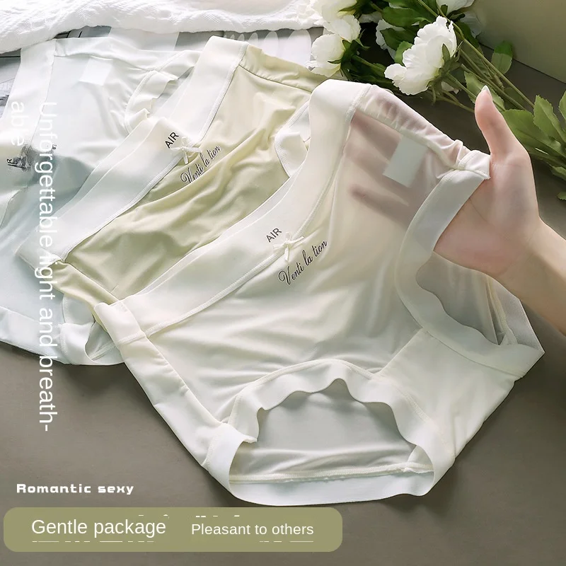 

M-XL Women's Underwear Sexy Lace Panties Plus Size Summer Transparent Comfort Briefs Mid Waist Seamless Underpants Lingerie