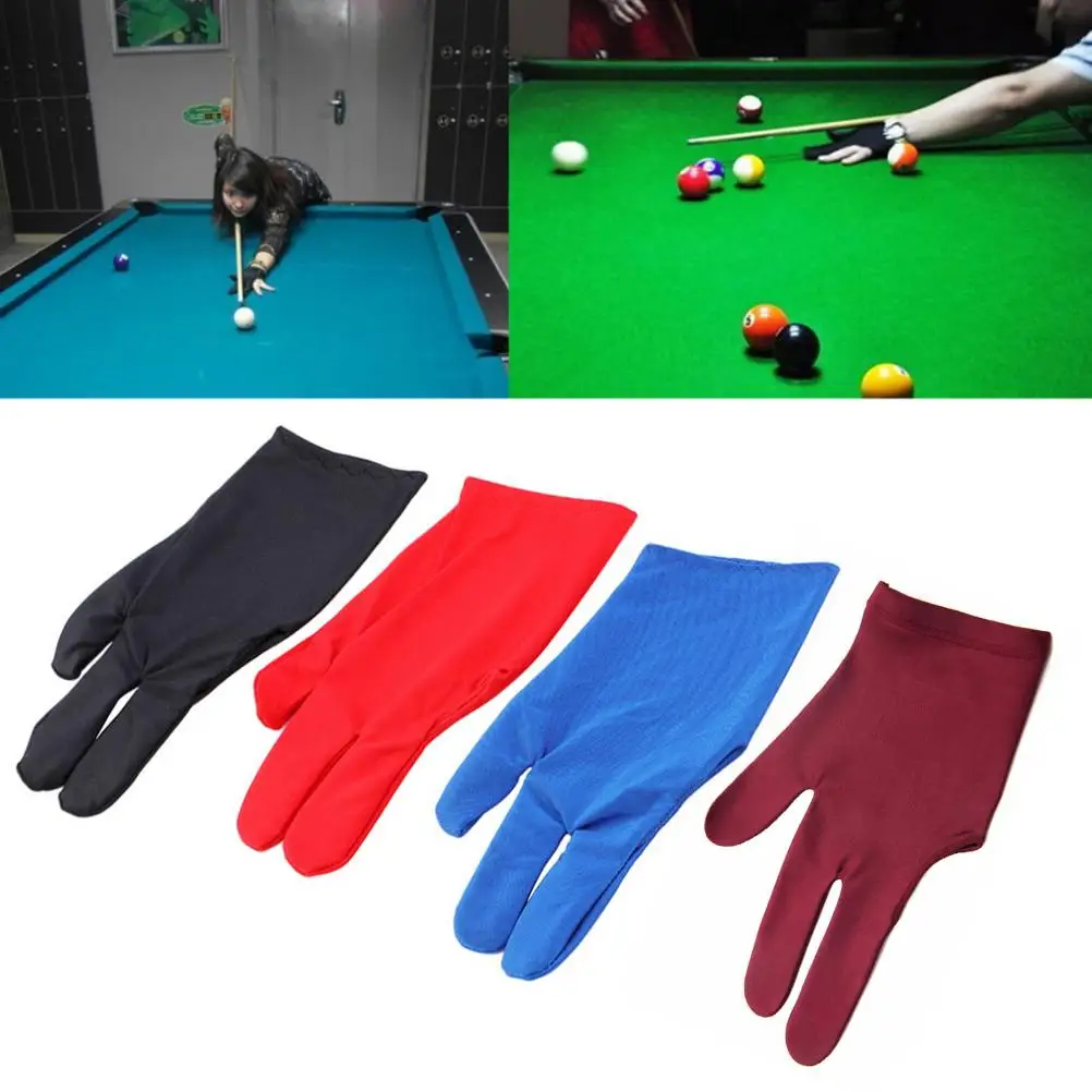 

1Pc Durable Nylon 3 Fingers Glove for Billiard Pool Snooker Cue Shooter Black
