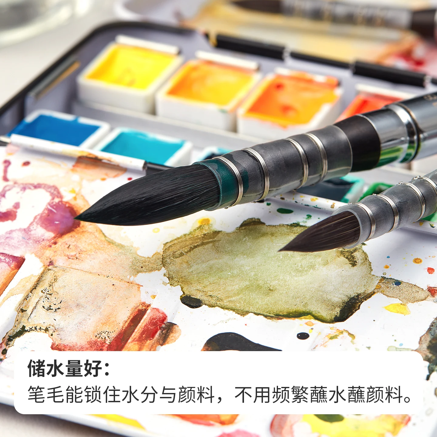 Набор кистей YANJUN ART для акварели: имитация енотовидной собаки, круглые, с мягким ворсом, короткая ручка, для начинающих художников (art.: 3920db951344f) - 3920db951344f