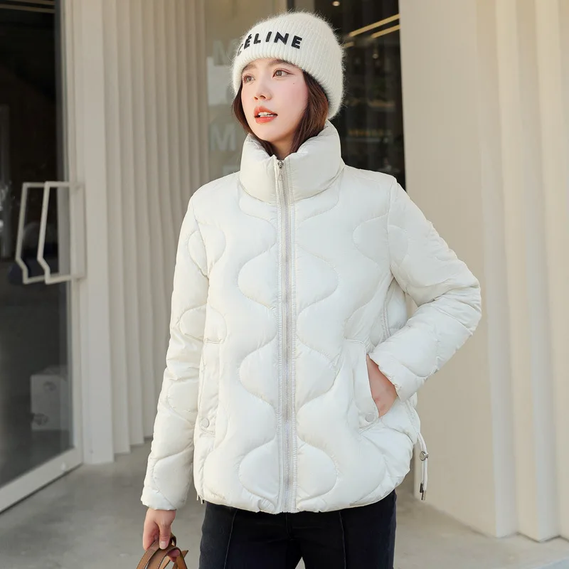 GRELLER Stand Collar Women Winter Jacket Bright Shiny Padded Warm Thicken 2022 Hot Sale Female Coat Short Parka Puffer Jacket