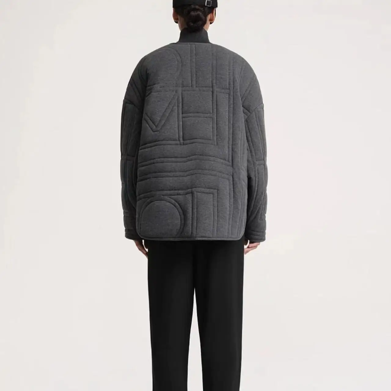 Осень-зима новинка TOT женская куртка на хлопковой подкладке льняная серая