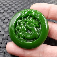 natural green hand carved dragon jade pendant fashion boutique jewelry men and women necklace gift accessories